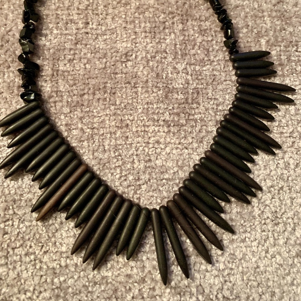 Beautiful Black Aztec Inspired Necklace